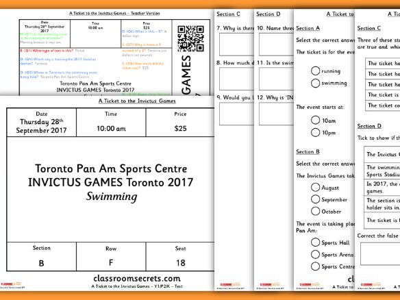 Year 1 Invictus Games Whole Class Reading | Teaching Resources