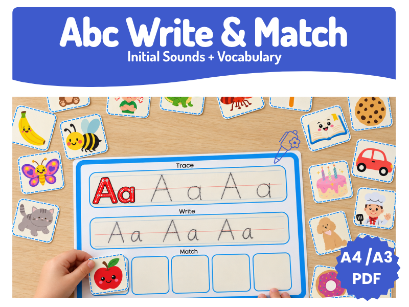 Phonics Trace and Match | Interactive Activity | PDF A4&A3