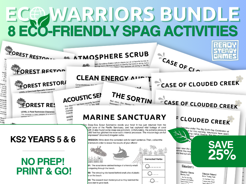 KS2 SPaG Environmental Grammar Bundle | Eco Warriors | Years 5 and 6