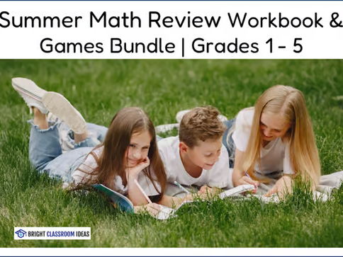 Summer Math Review Workbook & Games Bundle | Grades 1 - 5