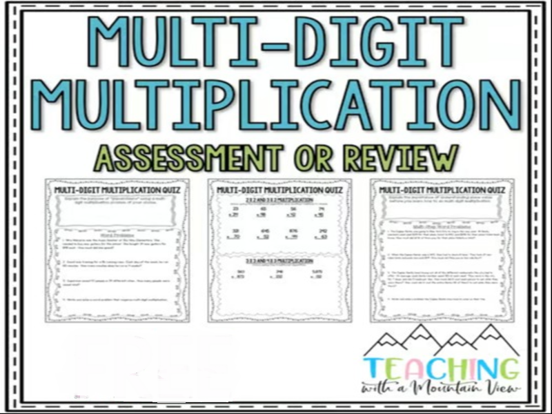 Multi-Digit Multiplication Quiz Review or Practice Assignment