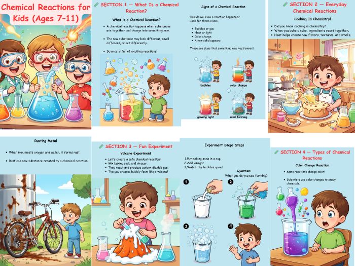 Chemical Reactions for Kids | STEM Science Lesson with Experiment and Activities (Ages 7–11)