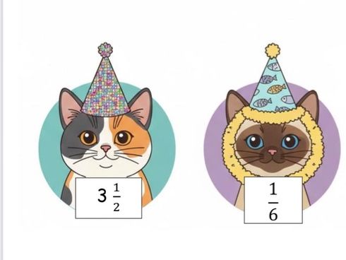 Year 6 Division Questions - Theme - Cats’ Birthday Party