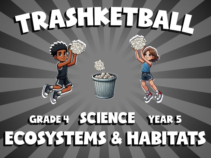 Ecosystems & Habitats TRASHKETBALL Science Game | No-Prep Year 5 Review Activity