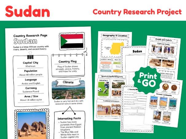 Sudan Country Study Worksheets | Geography & Culture