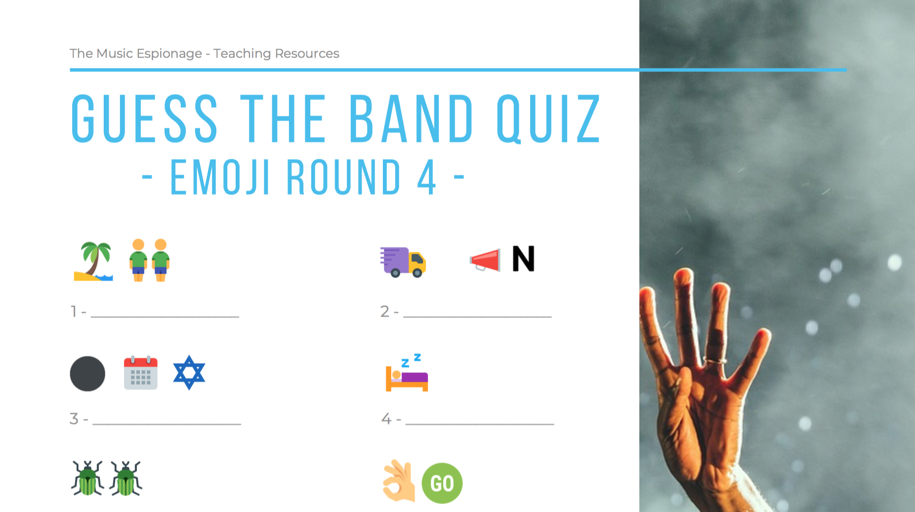 Name the Band/Song Music QUIZ 7 FULL QUIZZES!!! Teaching Resources
