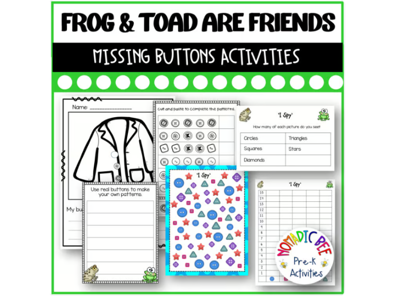 Frog and Toad are Friends Activities - Missing Buttons