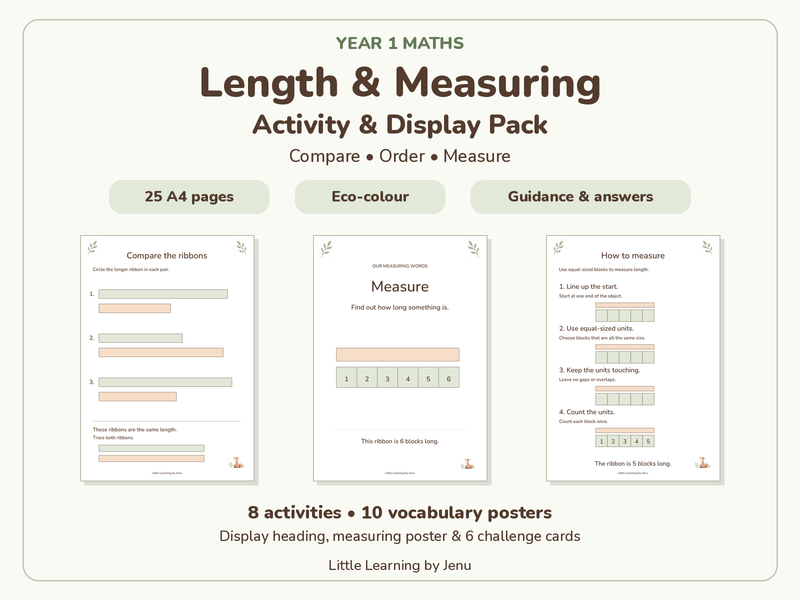 Year 1 Length & Measuring Activity and Display Pack | Non-Standard Units | KS1 Maths