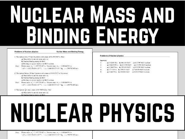 Mastering Nuclear Mass: Binding Energy per Nucleon Worksheet + Key