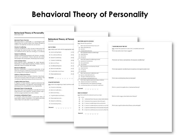 Behavioral Theory of Personality | Teaching Resources