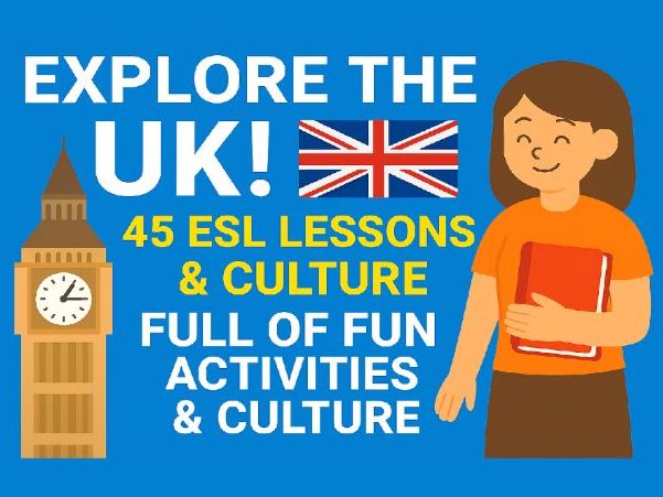 ESL Spoken English Course – 45-Page ‘Places in the UK’ Lessons with Activities & Answers