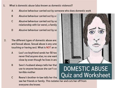 Domestic Abuse Quiz and Worksheet (UK)
