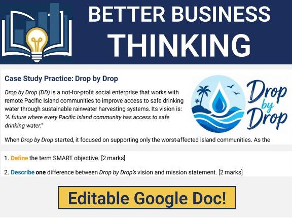 IB Business - 1.3 Business Objectives Case Study (Editable Google Doc)
