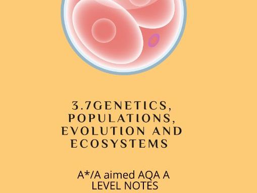 A*/A 3.7 GENETICS, POPULATIONS, EVOLUTION AND ECOSYSTEMS