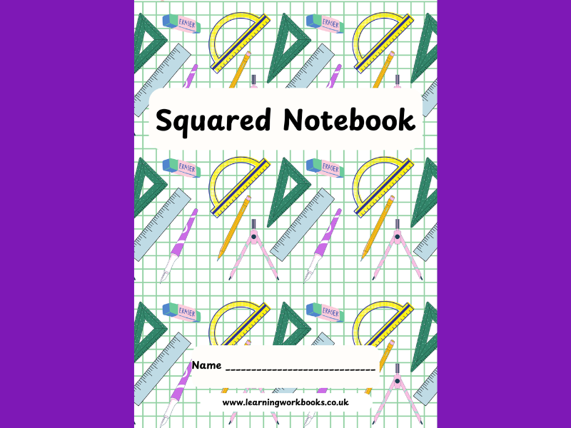 School Pattern 7mm Squared Notebook 15