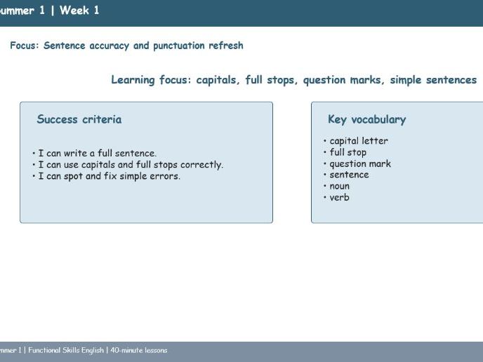 Functional Skills English Week 1 Free Sample