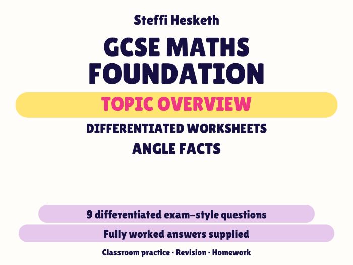 GCSE Foundation Angle Facts | Topic Overview Differentiated Worksheet