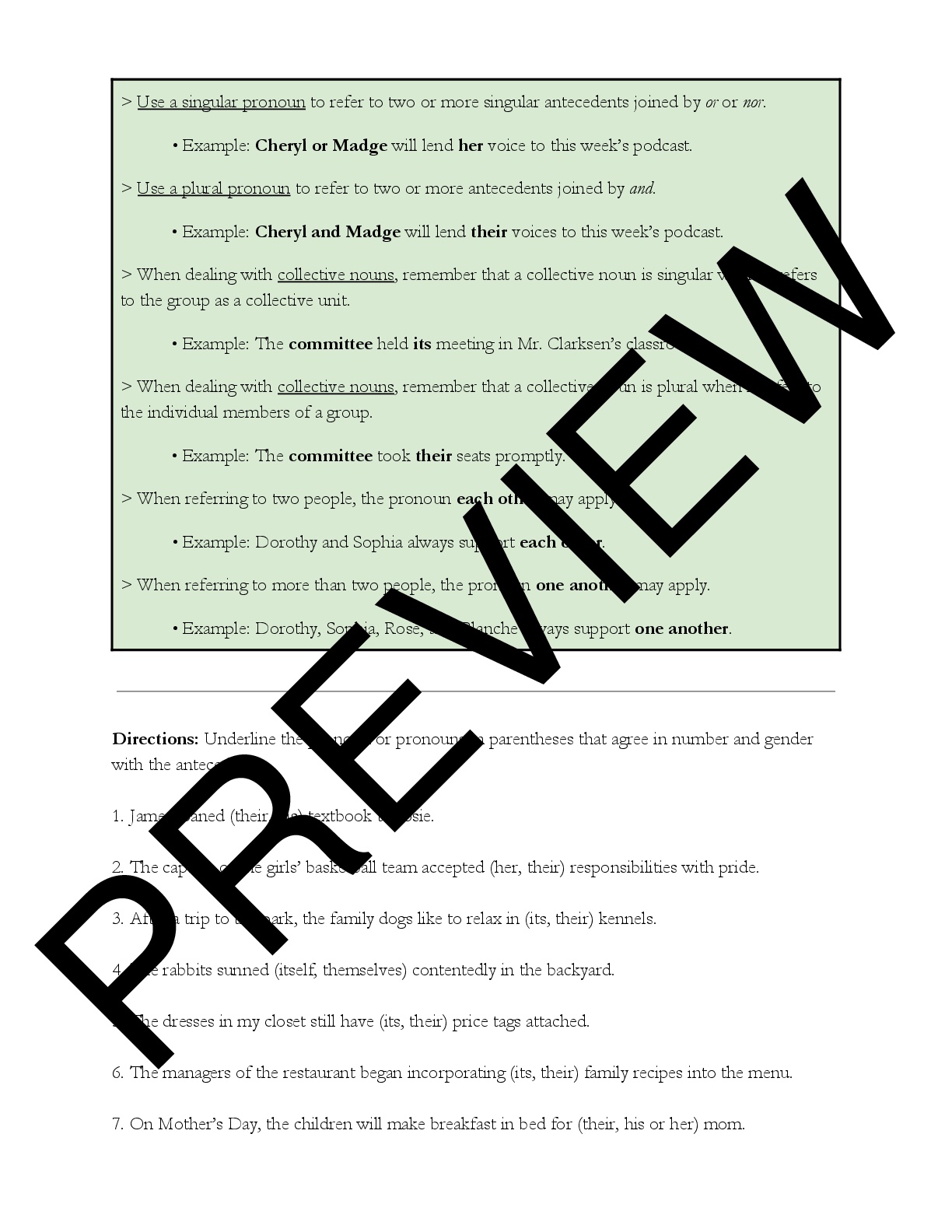 Pronoun Antecedent Agreement Worksheet With Answers Pdf Coginspire