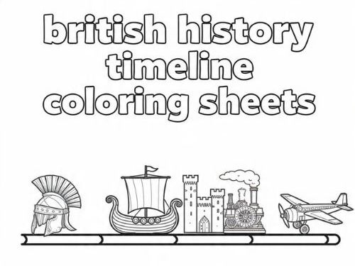 British History Timeline Coloring Sheets | KS2 History Worksheet Pack