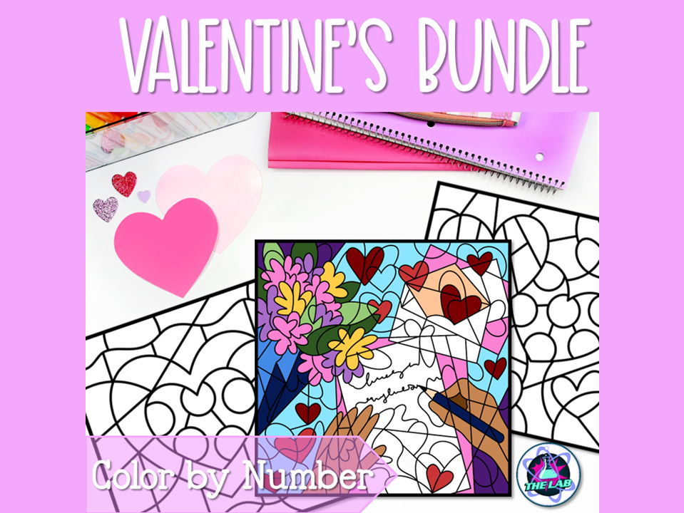 Valentine's Day Science Colour by Number Bundle