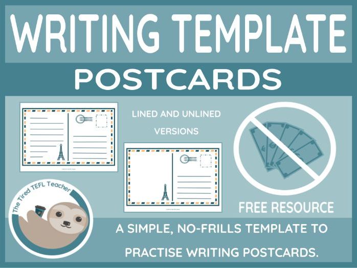 ESL Postcard Writing Template