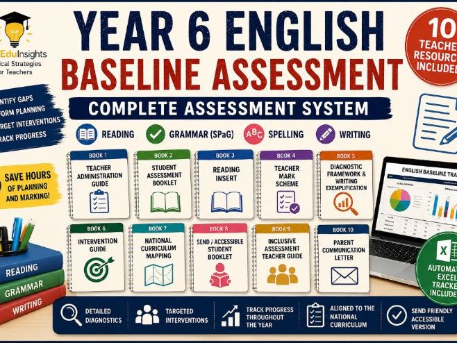 Year 6 English Baseline Assessment | Complete Assessment Pack | Editable