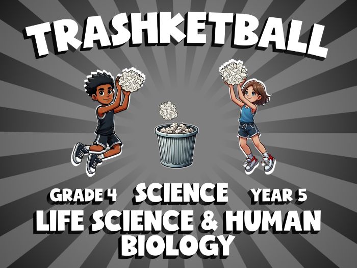 Life Science & Human Biology TRASHKETBALL Science Game | No-Prep Year 5 Review Activity
