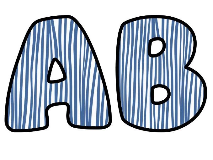 Cobalt Blue On White Classroom Display Lettering Set | Upper & Lowercase Letters, 0-9 and Signs