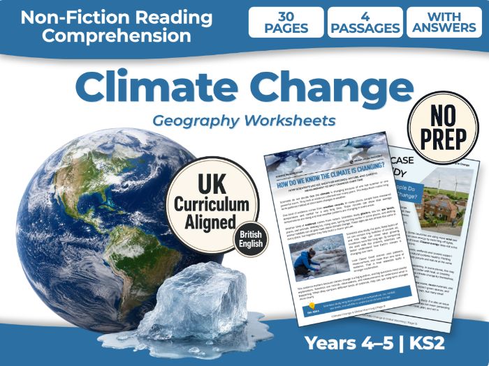Climate Change KS2 Reading Comprehension | Geography Worksheets | Years 4–5