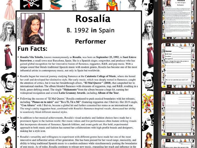 Rosalía PACKET & ACTIVITIES, Important Historical Figures Series