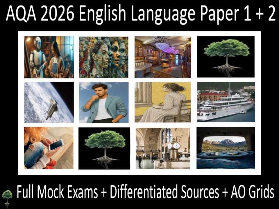 Ten AQA 2026 GCSE English Language Paper 1 & 2 Mocks | AO GRIDS