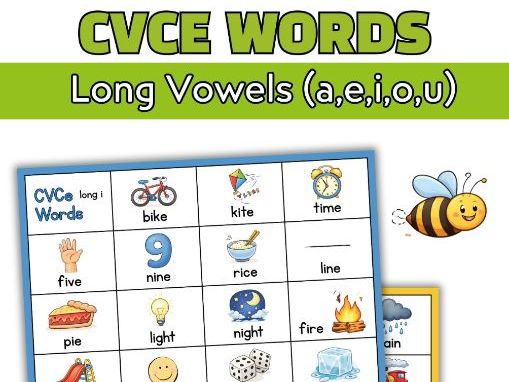 Long Vowels Phonics Activities – Learn Long A, E, I, O, U