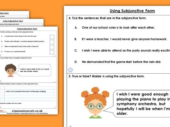 Subjunctive form examples image