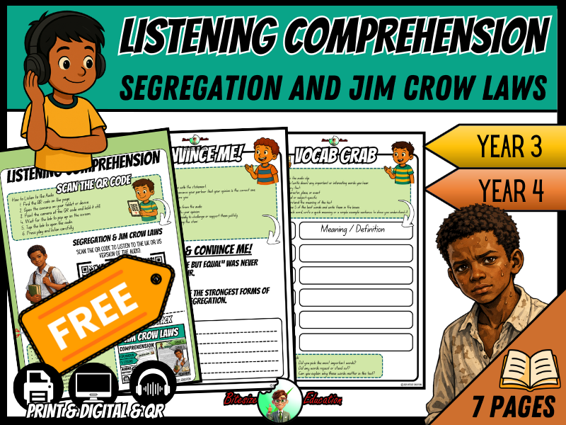 Segregation & Jim Crow Laws | Listening Comprehension | Year 3/4