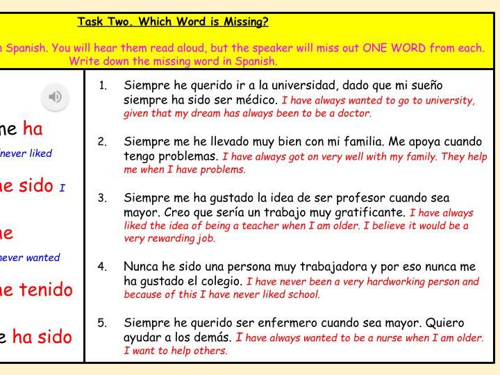 GCSE Spanish H Revision: Perfect Tense