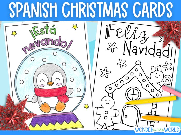 Spanish Christmas cards to colour and write KS2 KS3 Navidad