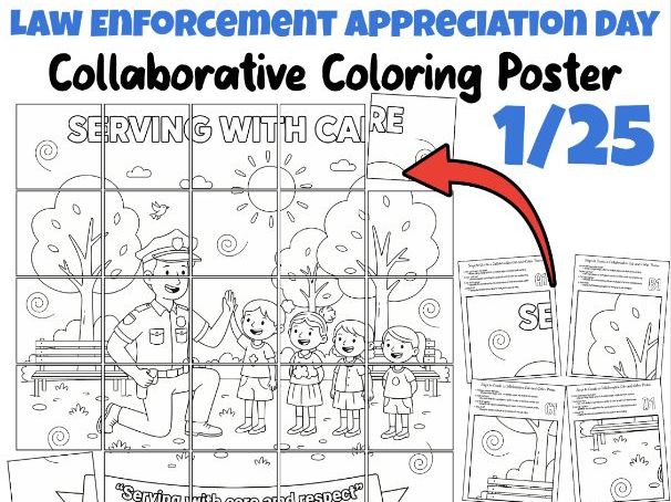 Law Enforcement Appreciation Day Collaborative Coloring Poster – Serving With Care