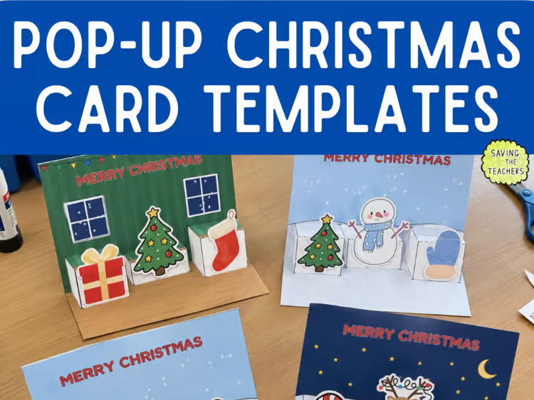 Pop-Up Christmas Cards | 6 Designs | KS1 DT Craft