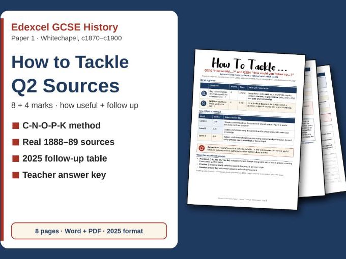 Edexcel GCSE Whitechapel Q2 Sources Workbook