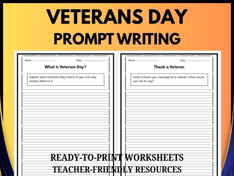 Veterans Day Writing Prompts | 20 Creative Writing Activities | Grades 2–8