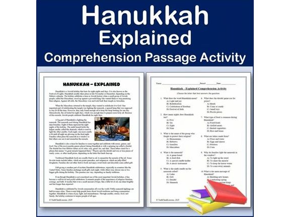 Hanukkah | Reading Comprehension Passage & Activity | Editable
