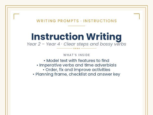 Instruction Writing Pack