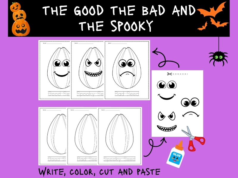 Halloween Worksheet and Activity Craft - The Good the Bad and the Spooky