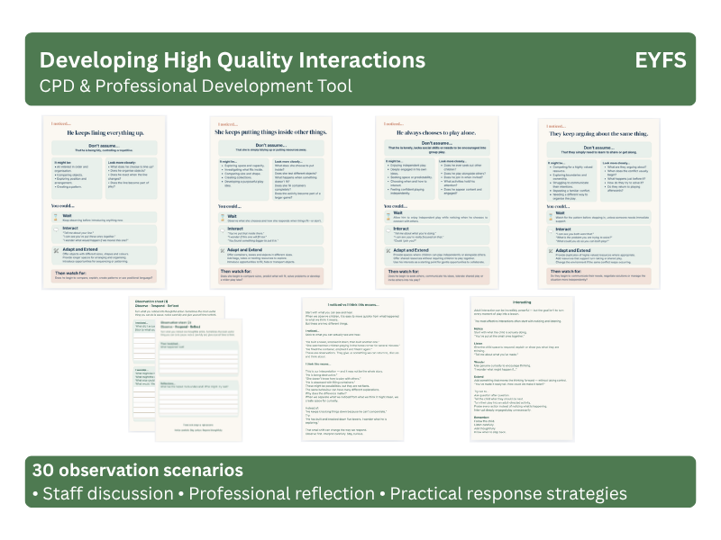 'I Noticed...' High‑Quality Interactions, EYFS CPD and Staff Training