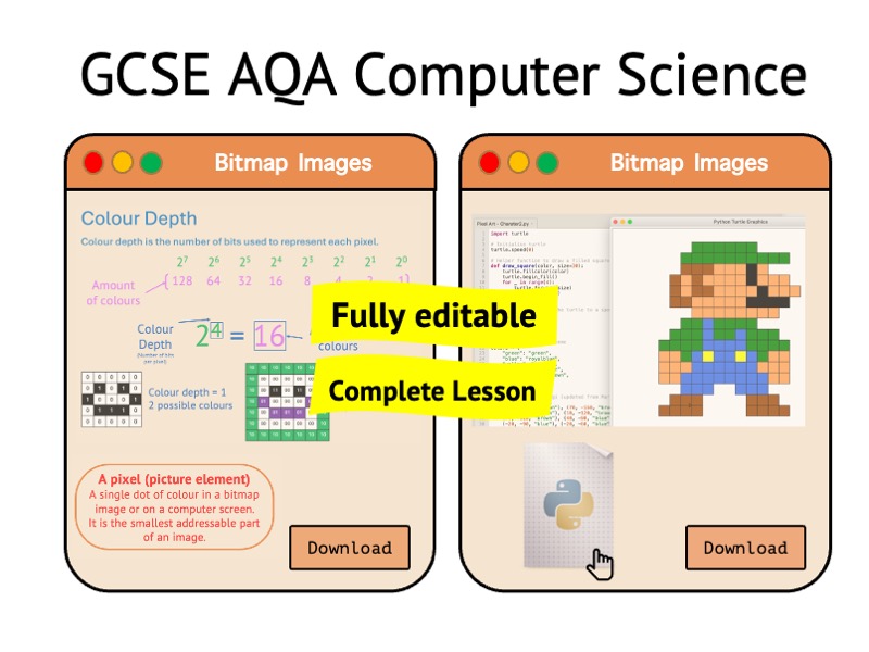 Bitmap Images – GCSE AQA Computer Science (3.3 Data Representation)