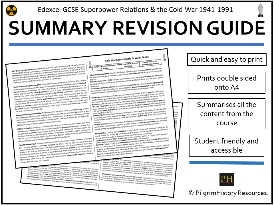 Edexcel GCSE: Superpower Relations & Cold War Revision Summary Guide