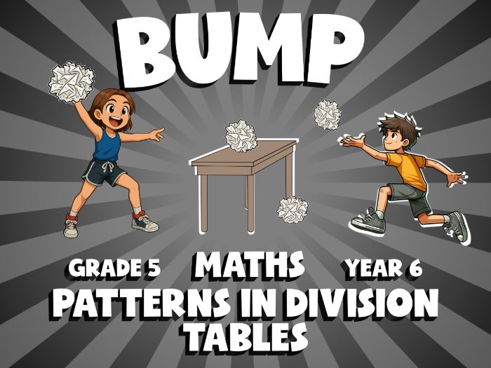 Patterns in Division Tables BUMP Maths Game | No-Prep Year 6 Review Activity