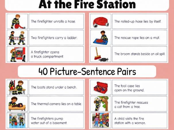 At the Fire Station | First Sentences | Grades 1-2