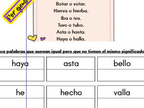 Palabras Homófonas- Spanish Homophones