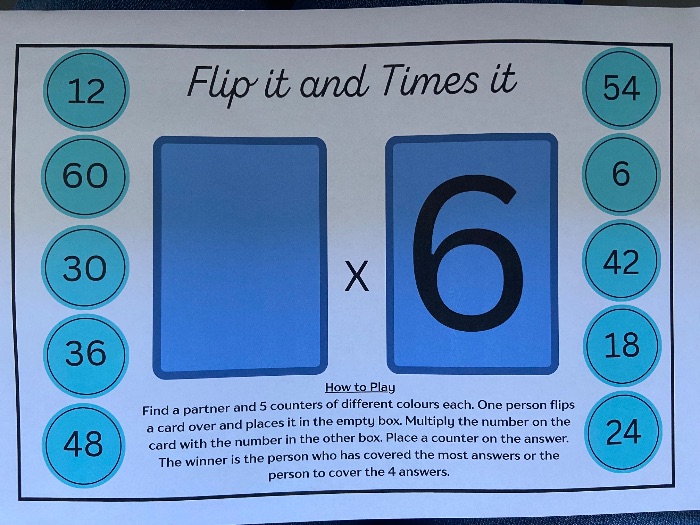 Complete set of Uno Flip Times Table Games (x2-x12)